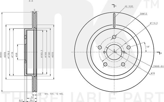 NK 314427 - Тормозной диск autospares.lv