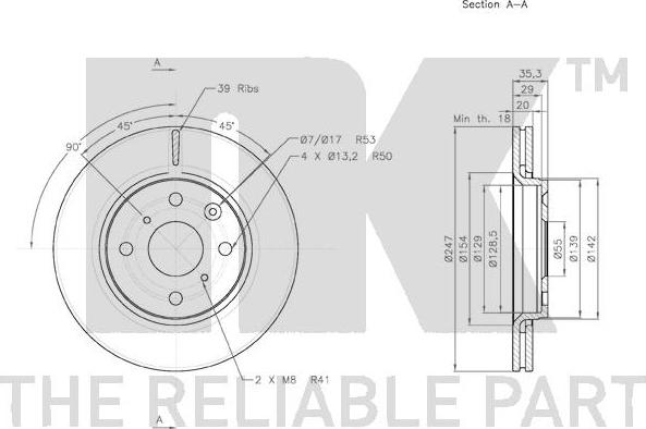 NK 3145102 - Тормозной диск autospares.lv