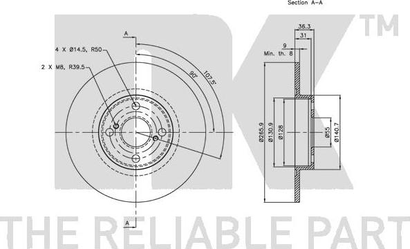 NK 314587 - Тормозной диск autospares.lv