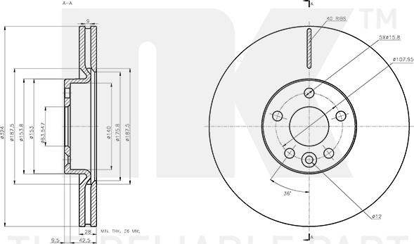 NK 314869 - Тормозной диск autospares.lv