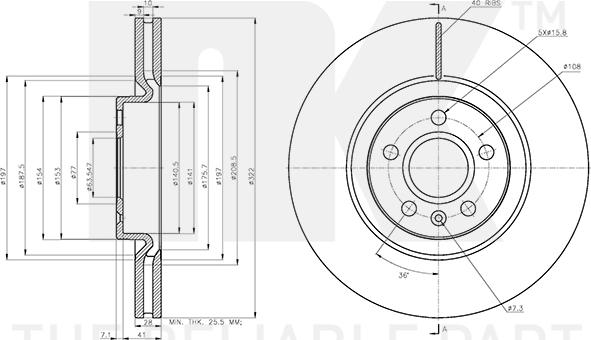 NK 314876 - Тормозной диск autospares.lv