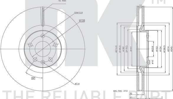 NK 314870 - Тормозной диск autospares.lv