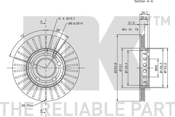 NK 314758 - Тормозной диск autospares.lv