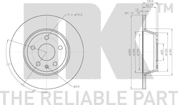 NK 3147168 - Тормозной диск autospares.lv