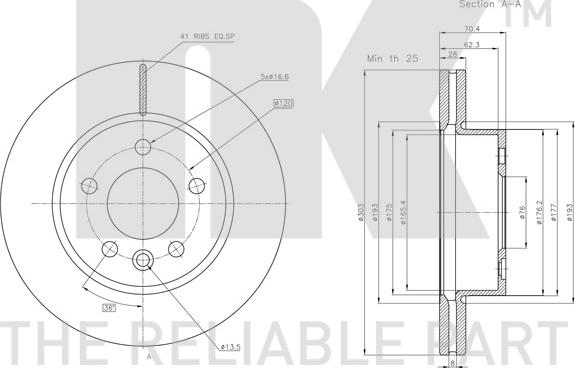 NK 3147178 - Тормозной диск autospares.lv