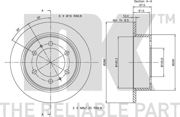 NK 315003 - Тормозной диск autospares.lv