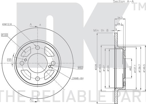 NK 315240 - Тормозной диск autospares.lv