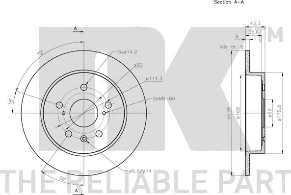 NK 315223 - Тормозной диск autospares.lv