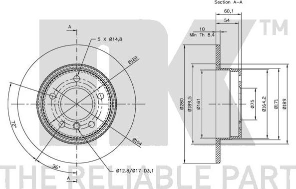 NK 311525 - Тормозной диск autospares.lv