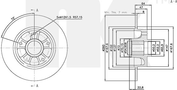 NK 3139107 - Тормозной диск autospares.lv