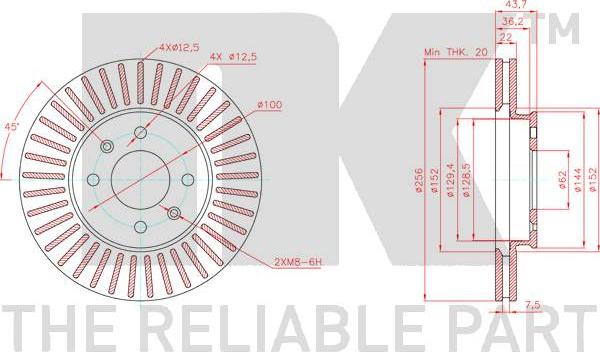 NK 313456 - Тормозной диск autospares.lv