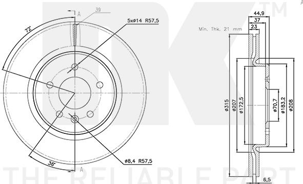 NK 313690 - Тормозной диск autospares.lv