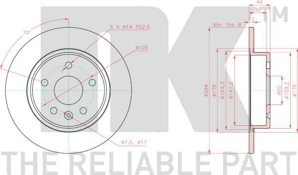 NK 313681 - Тормозной диск autospares.lv