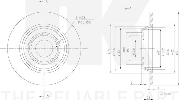 NK 3125116 - Тормозной диск autospares.lv