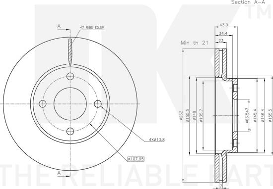 NK 3125111 - Тормозной диск autospares.lv