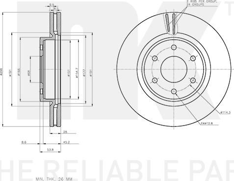 NK 3122102 - Тормозной диск autospares.lv