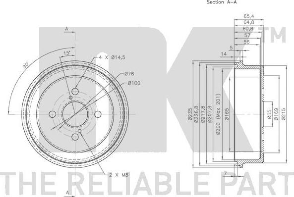 NK 254513 - Тормозной барабан autospares.lv