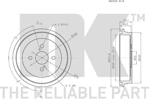 NK 254523 - Тормозной барабан autospares.lv