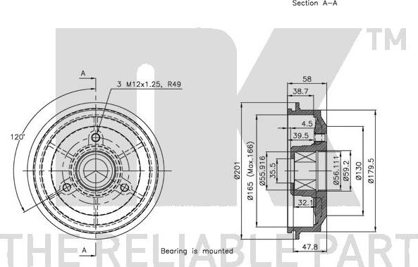 NK 251908 - Тормозной барабан autospares.lv