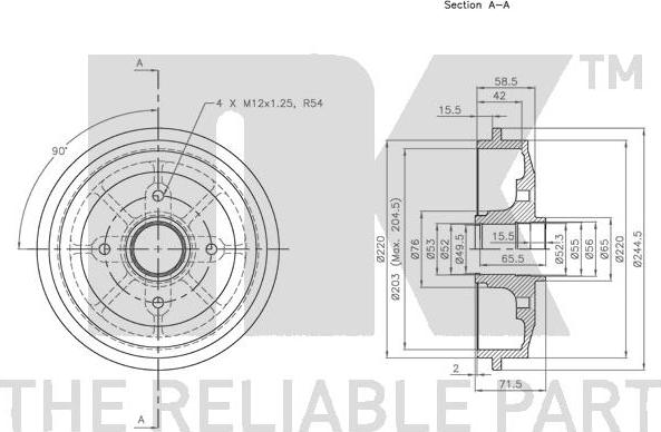 NK 251907 - Тормозной барабан autospares.lv