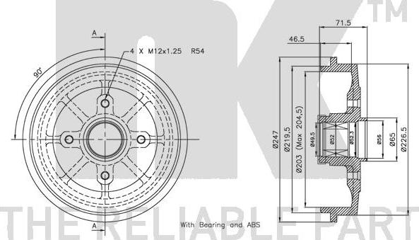 NK 251916 - Тормозной барабан autospares.lv