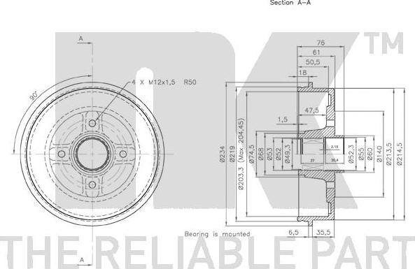 NK 253926 - Тормозной барабан autospares.lv