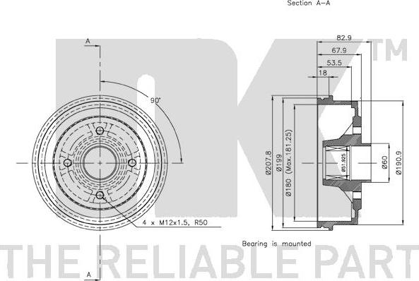 NK 253920 - Тормозной барабан autospares.lv