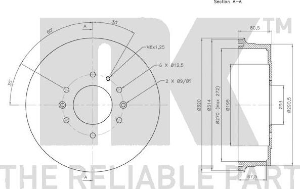 NK 252545 - Тормозной барабан autospares.lv