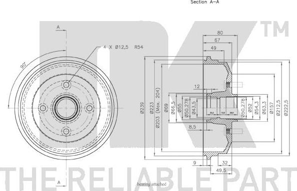 NK 252541 - Тормозной барабан autospares.lv