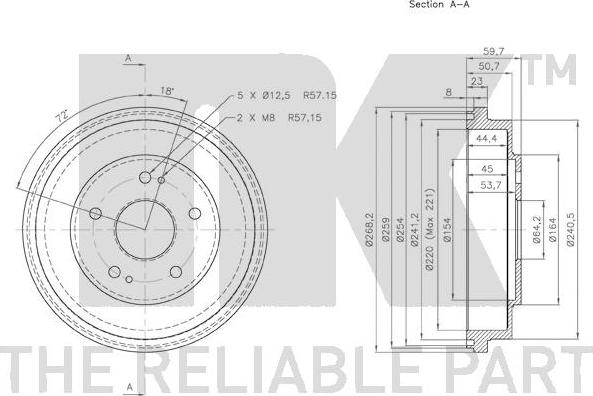 NK 252 606 - Тормозной барабан autospares.lv