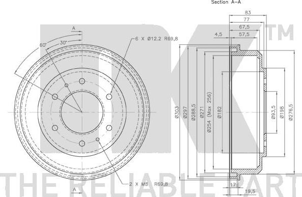 NK 263401 - Тормозной барабан autospares.lv