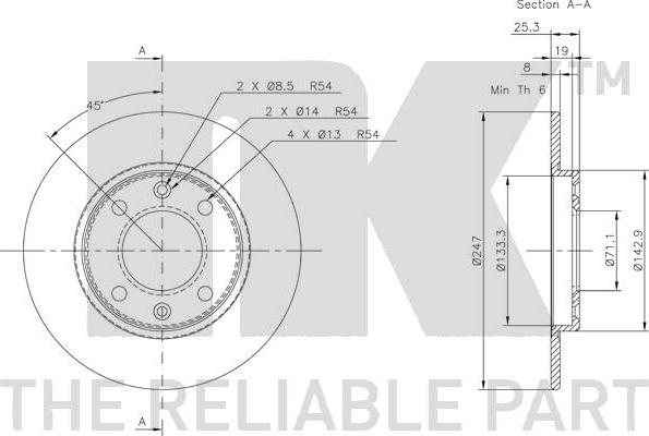 NK 319947 - Тормозной диск autospares.lv