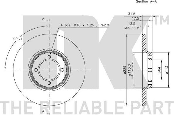 NK 209909 - Тормозной диск autospares.lv