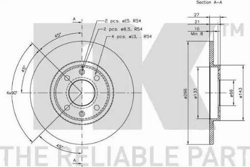 NK 319914 - Тормозной диск autospares.lv