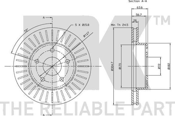 NK 319303 - Тормозной диск autospares.lv