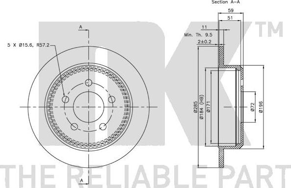 NK 209307 - Тормозной диск autospares.lv