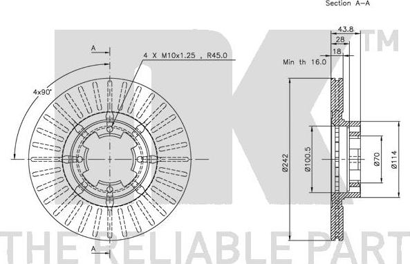 NK 204402 - Тормозной диск autospares.lv