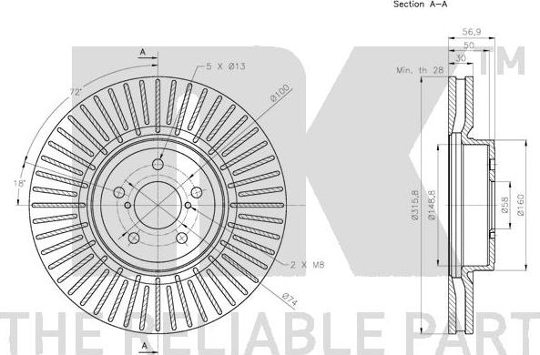 NK 314419 - Тормозной диск autospares.lv