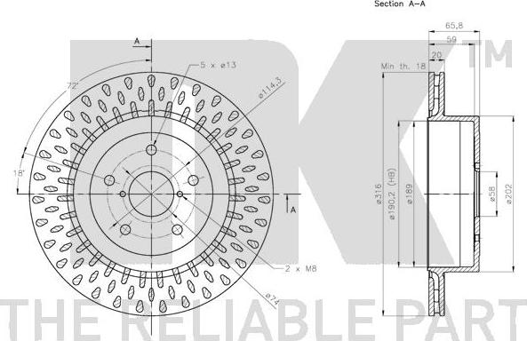 NK 204424 - Тормозной диск autospares.lv