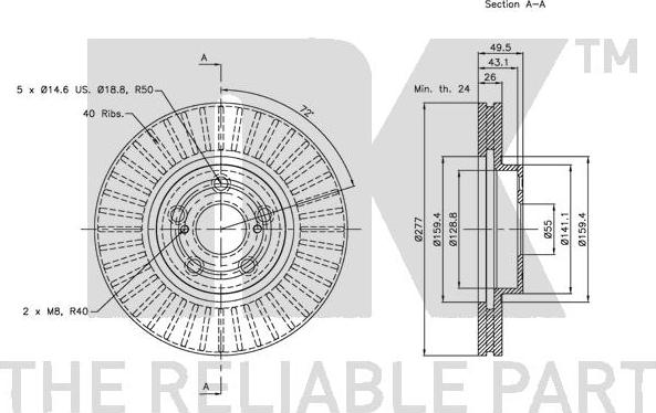 NK 314590 - Тормозной диск autospares.lv