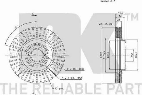 NK 314540 - Тормозной диск autospares.lv