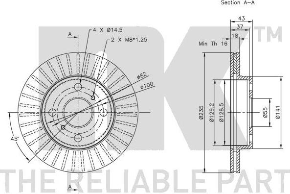 NK 314565 - Тормозной диск autospares.lv