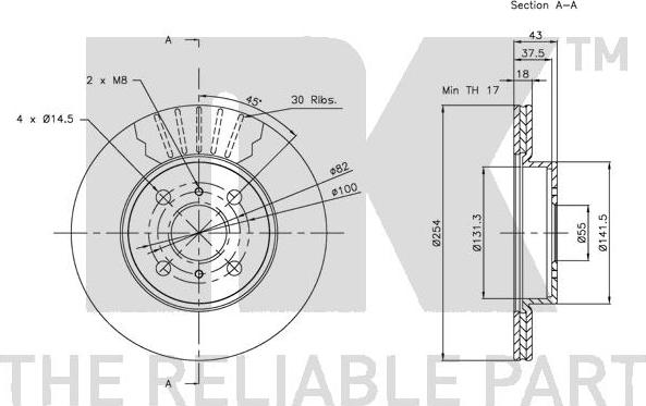 NK 314563 - Тормозной диск autospares.lv