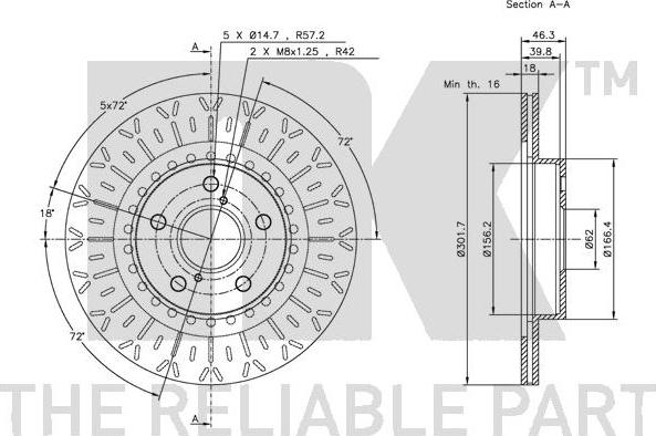 NK 204562 - Тормозной диск autospares.lv