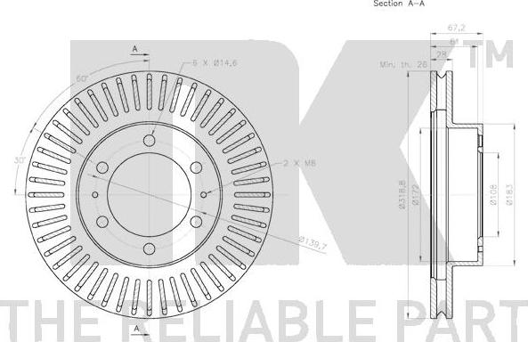 NK 3145145 - Тормозной диск autospares.lv