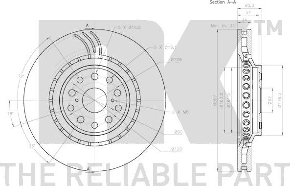 NK 2045146 - Тормозной диск autospares.lv