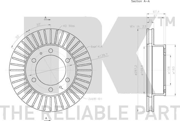 NK 2045140 - Тормозной диск autospares.lv