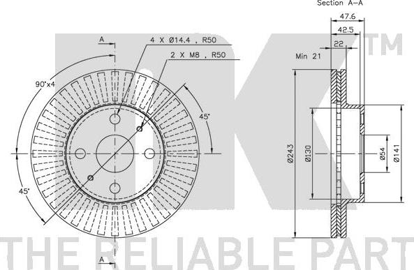 NK 204515 - Тормозной диск autospares.lv