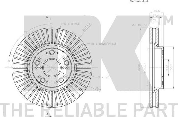 NK 2045166 - Тормозной диск autospares.lv