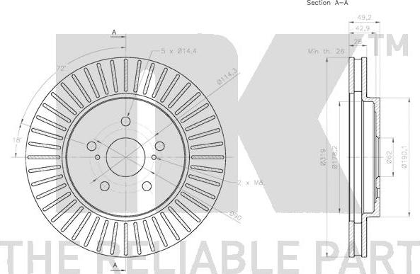 NK 2045168 - Тормозной диск autospares.lv